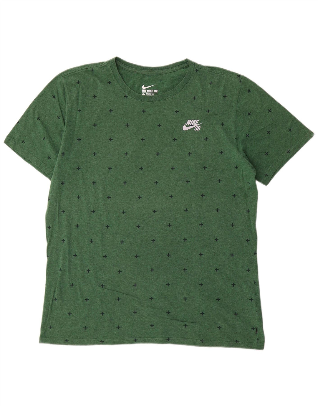Nike - T-shirt da uomo con motivo astratto dal taglio atletico, taglia grande, in cotone verde
