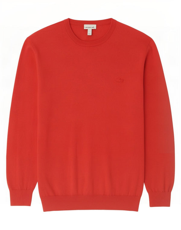 Maglione maglione girocollo da uomo Lacoste taglia 7 2XL cotone rosso
