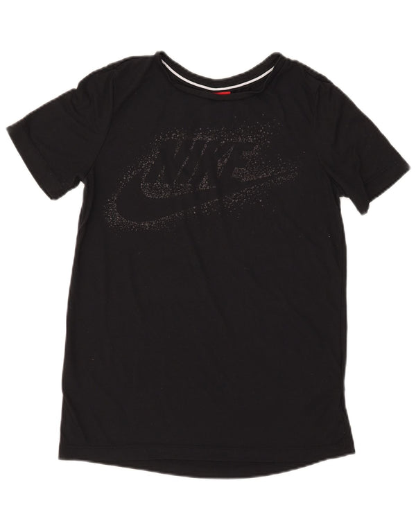 T-shirt grafica da donna NIKE Top UK 6 XS poliestere nero