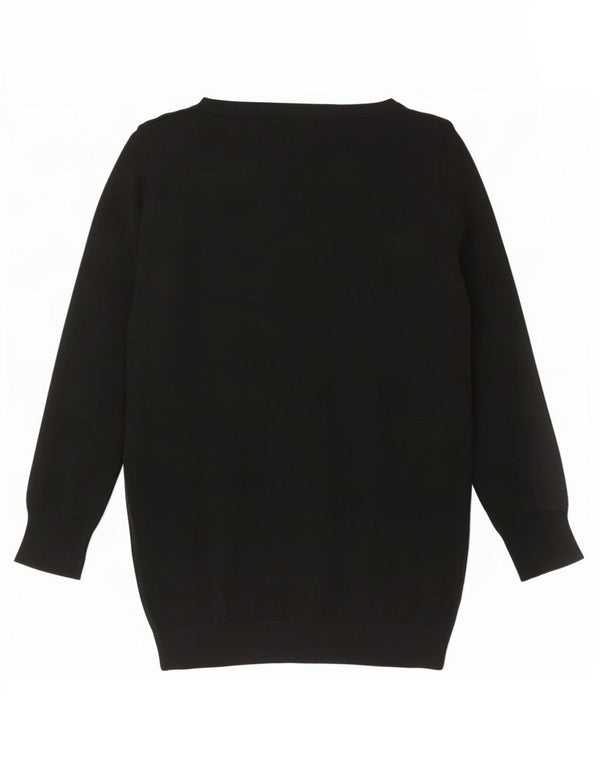 Maglione cardigan con maniche a 3/4 da donna Zara UK 10 piccolo cotone nero