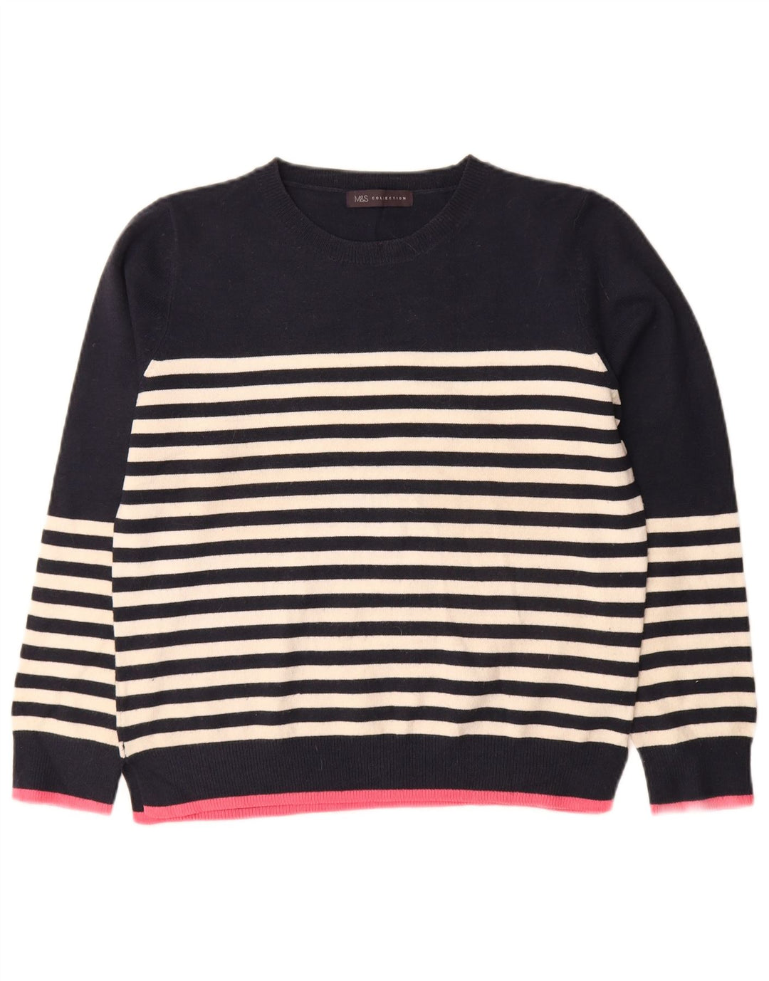 Maglione maglione con scollo a barca da donna Marks & Spencer UK 12 medio blu navy