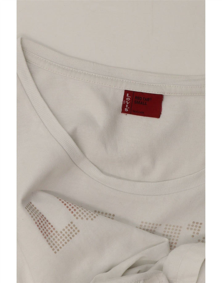 T-shirt grafica da donna Levi's Top UK 10 piccola bianca