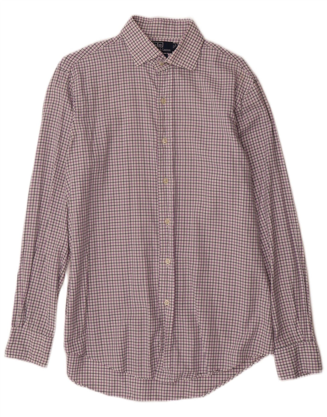 Polo Ralph Lauren Camicia Regent da uomo taglia 15 1/2 medio viola a quadri