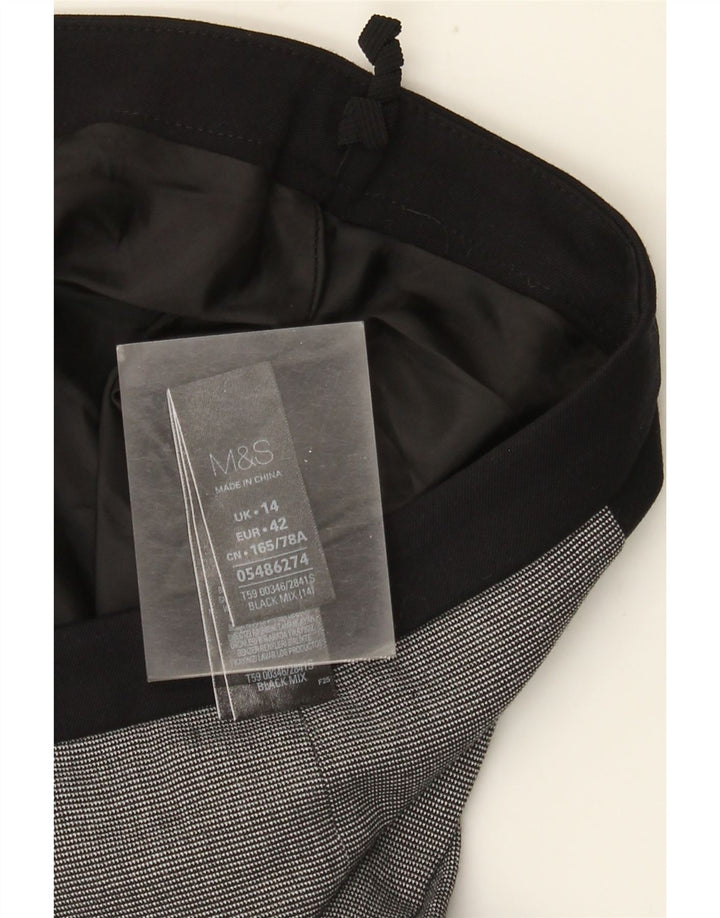 Gonna a tubino da donna Marks & Spencer UK 14 Large W34 Poliestere nero a quadri