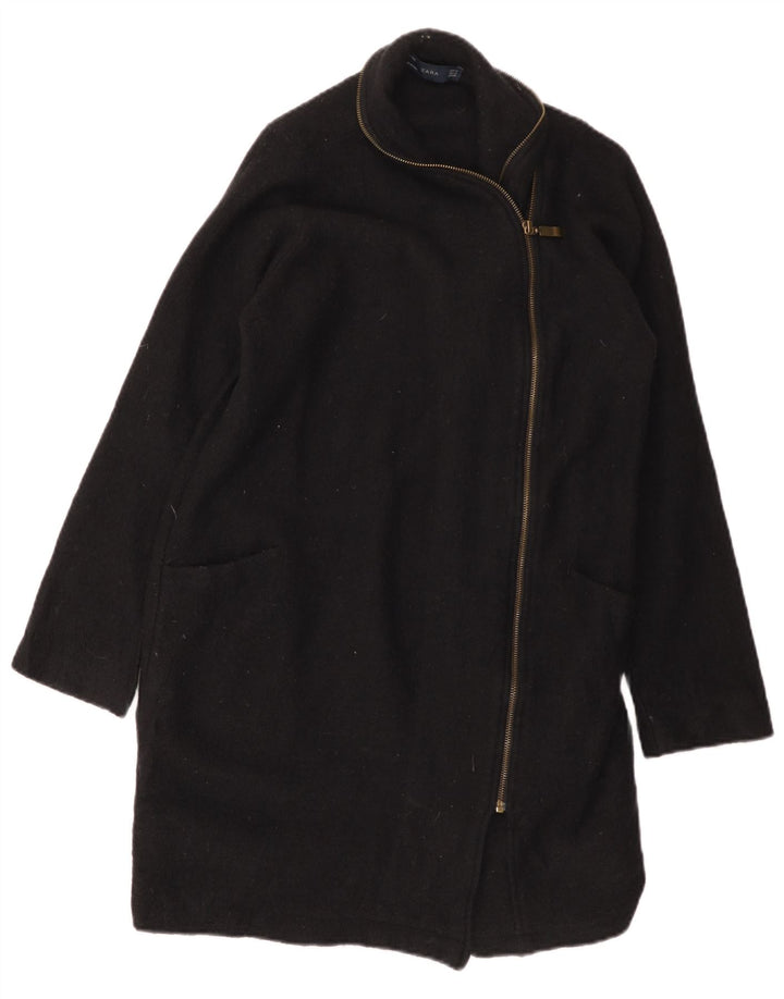 Cappotto ZARA da donna UK 14 medio in lana nera