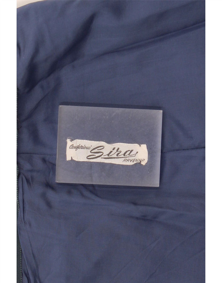Minigonna a pieghe vintage da donna W30 blu navy medio