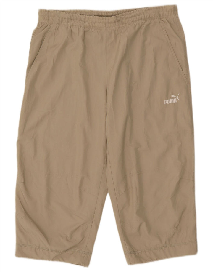 Pantaloni da tuta Capri con grafica PUMA da uomo in poliestere beige medio