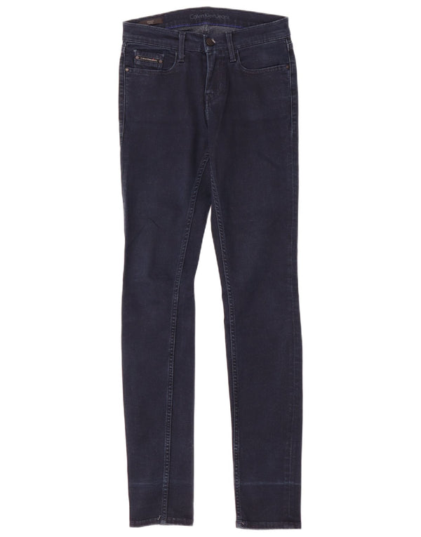 Jeans skinny da donna a vita media Calvin Klein W26 L32 cotone blu
