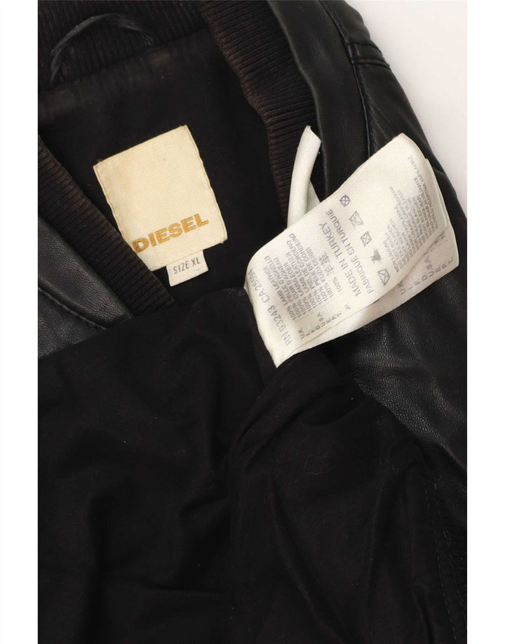 Giacca in pelle da uomo Diesel UK 42 XL Nera