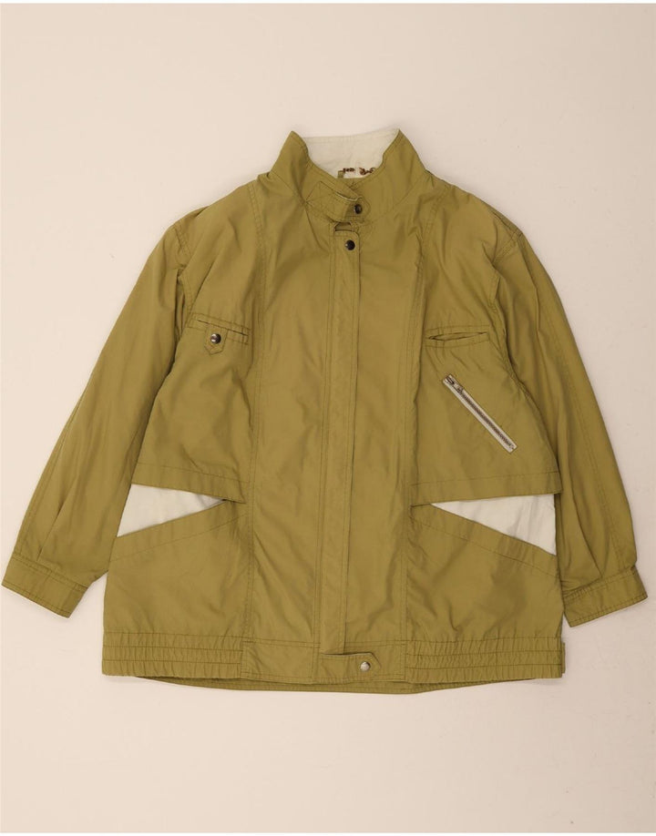 VINTAGE Womens Utility Jacket UK 18 XL Khaki Colourblock