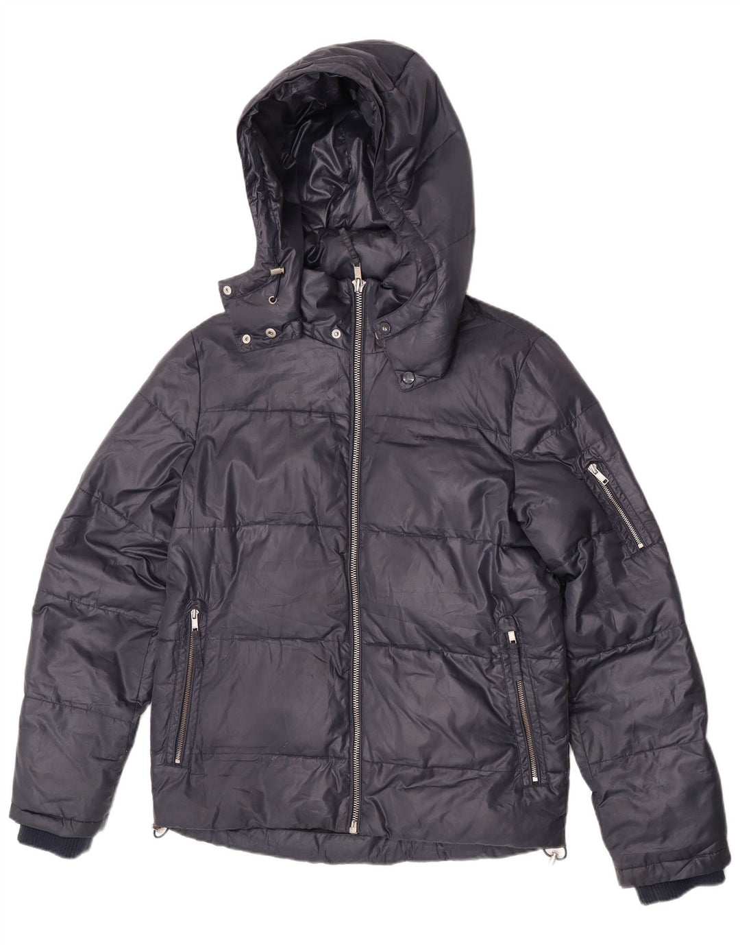 Giacca imbottita con cappuccio da uomo Lee UK 36 piccola in poliestere blu navy