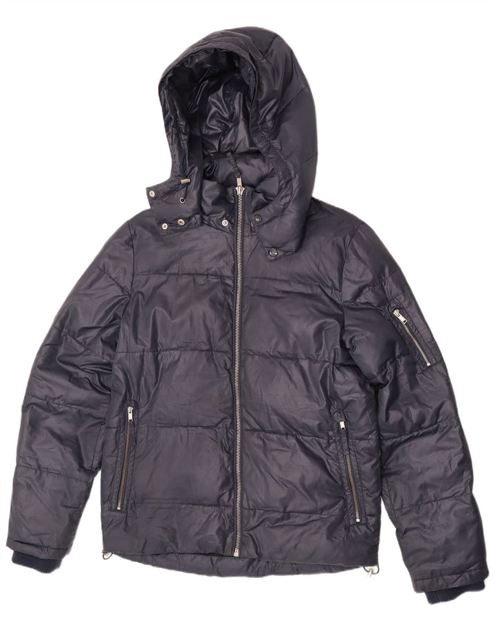 Giacca imbottita con cappuccio da uomo Lee UK 36 piccola in poliestere blu navy