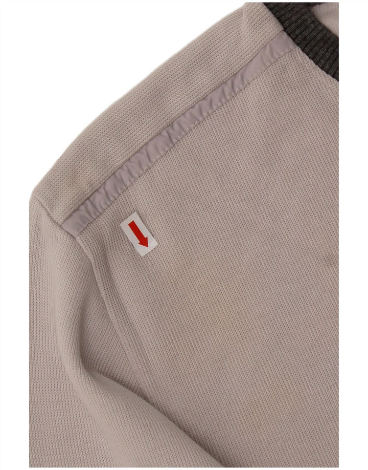 Top HUGO BOSS da uomo a maniche lunghe XL in cotone color block bianco sporco