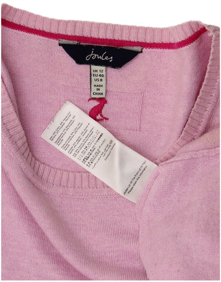 Joules Donna Maglione con scollo a barca Maglione UK 12 Cotone rosa medio