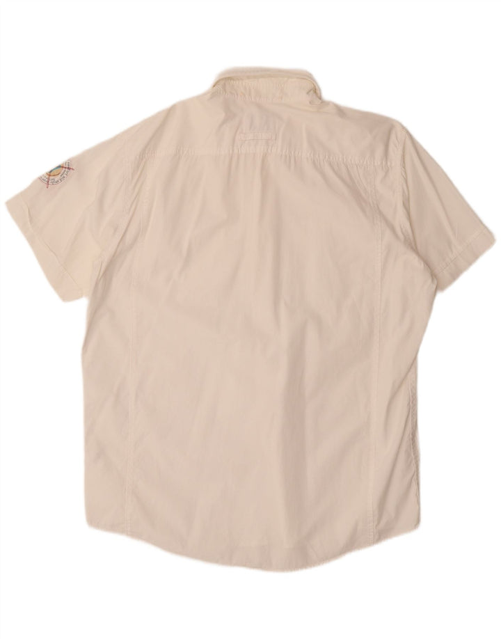 Camicia a maniche corte da uomo Camel Active XL in cotone bianco
