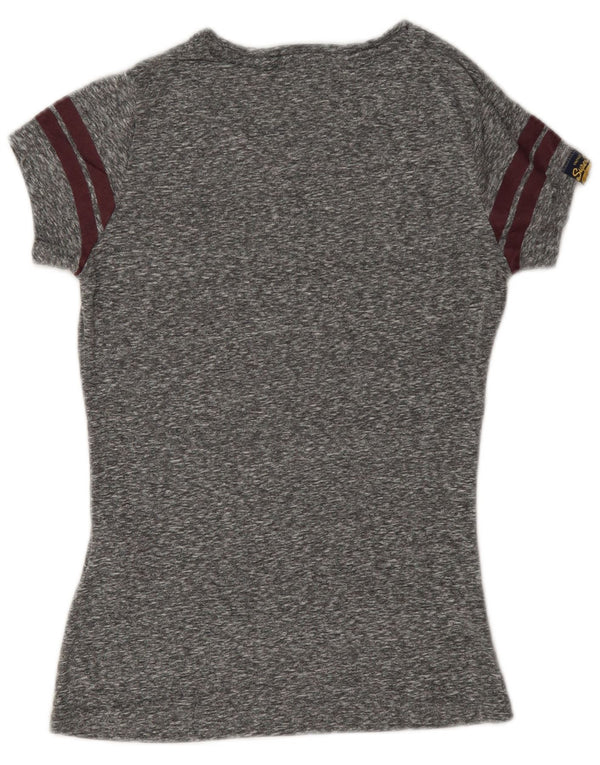 T-shirt grafica da donna Superdry Top UK 6 XS poliestere chiazzato grigio