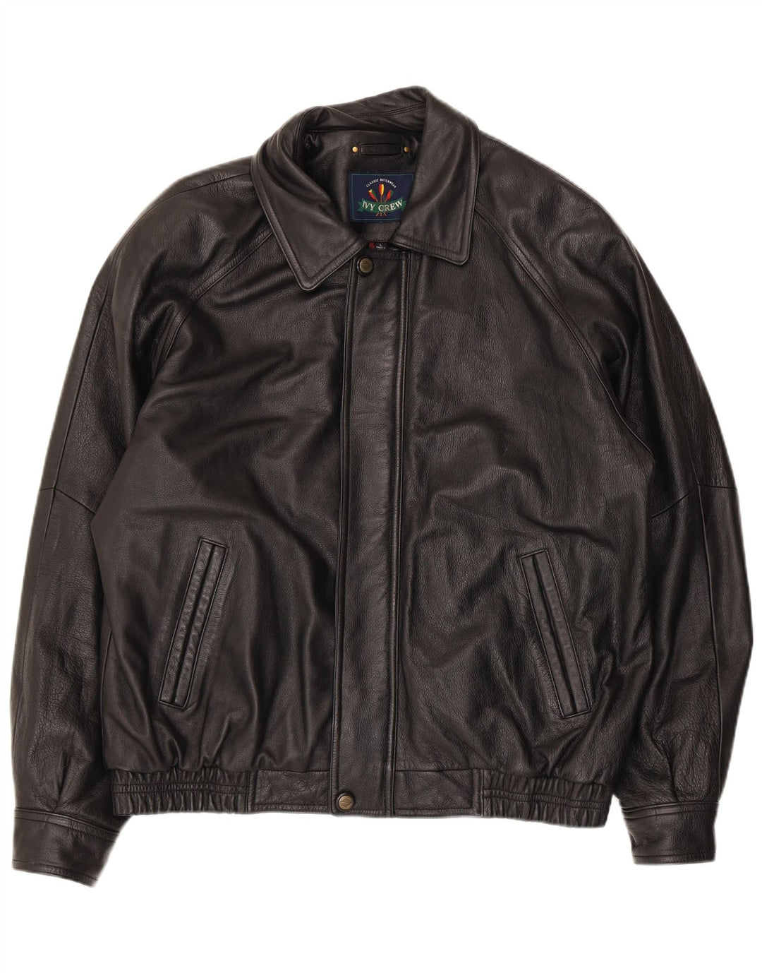Giacca in pelle da uomo Ivy Crew UK 40 grande nera