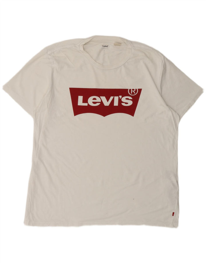 LEVI'S Mens Graphic T-Shirt Top Large White Cotton
