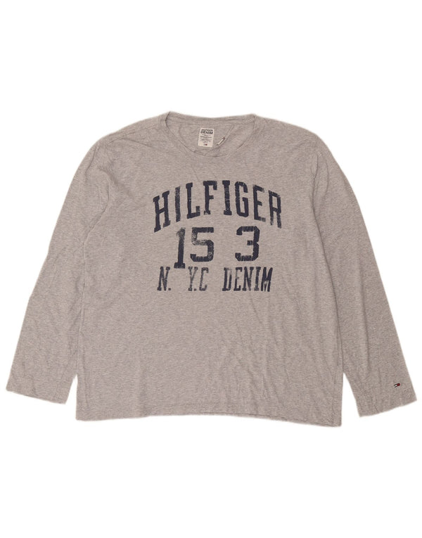 Tommy Hilfiger Uomo Graphic Top Manica Lunga XL Cotone Grigio
