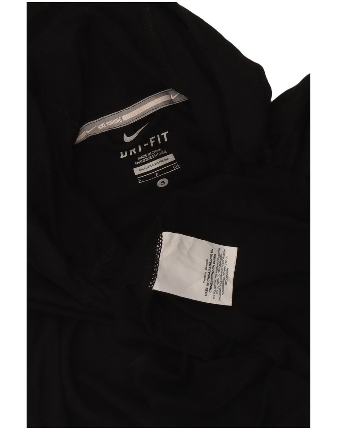 T-shirt con cappuccio Nike Dri Fit da donna, taglia UK 10, piccola, nera, in poliestere