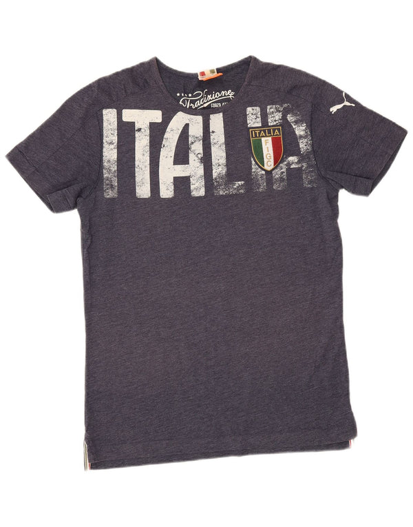 T-shirt grafica Puma Italia da uomo, media, blu navy