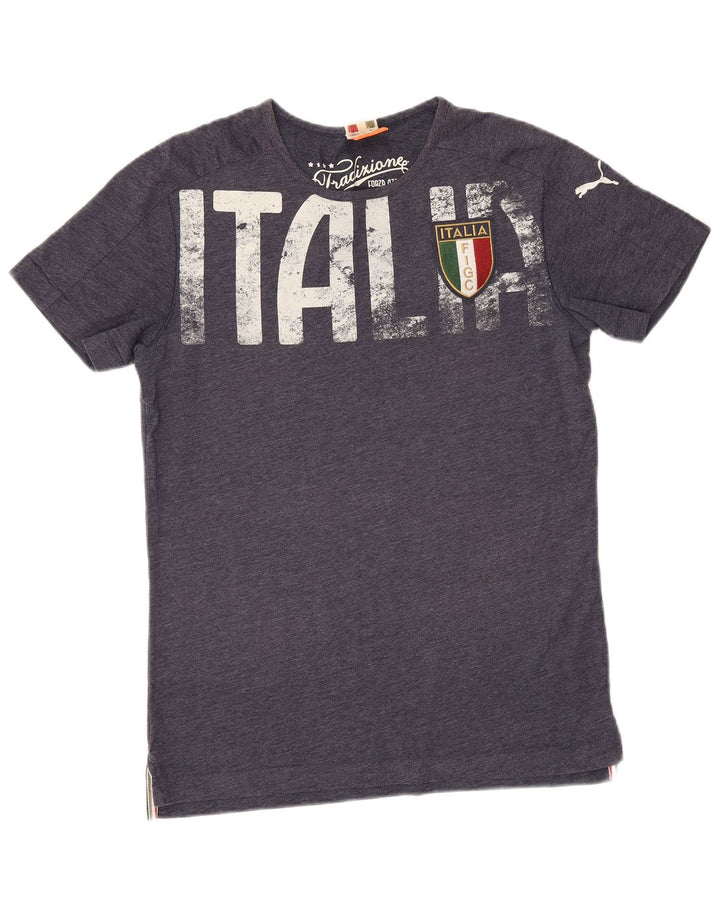 T-shirt grafica Puma Italia da uomo, media, blu navy