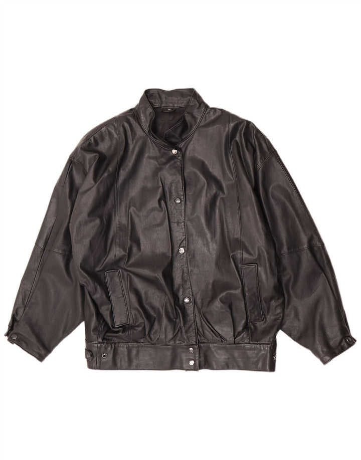 Giacca in pelle oversize da donna Canda EU 40 pelle nera media