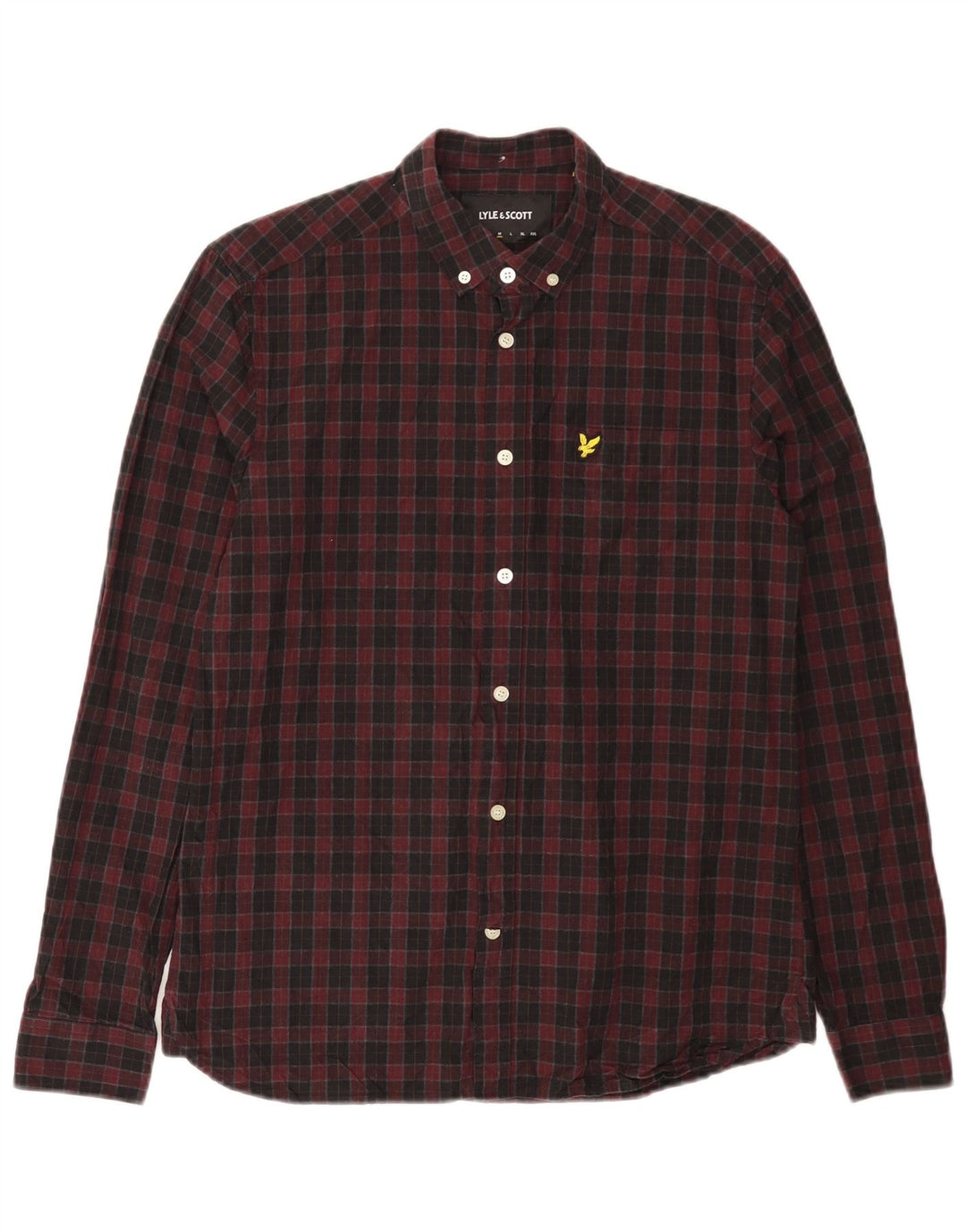 Camicia da uomo LYLE & SCOTT a quadri bordeaux medio