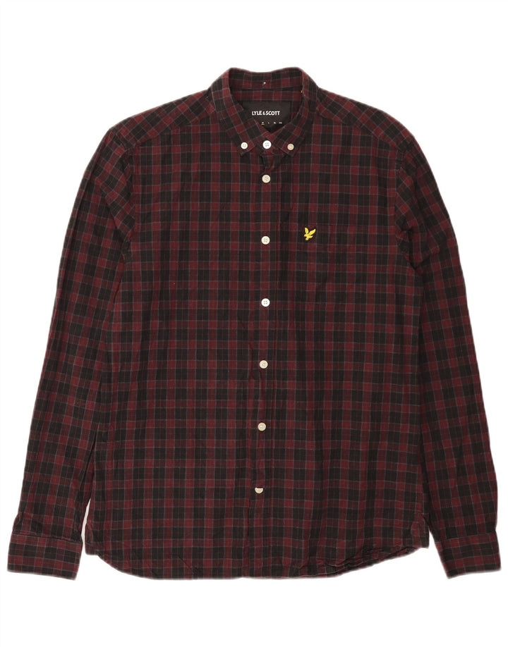 Camicia da uomo LYLE & SCOTT a quadri bordeaux medio