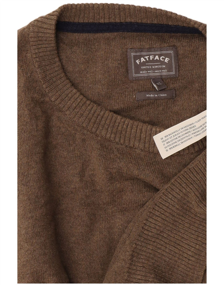 Maglione maglione girocollo da uomo Fat Face XL in cotone beige