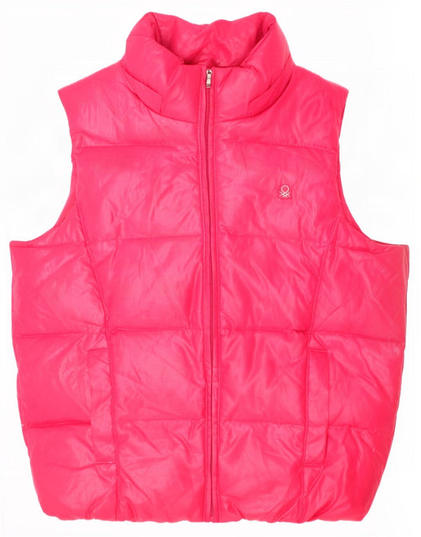 Gilet imbottito per bambina Benetton 8-9 anni Large Rosa in poliestere