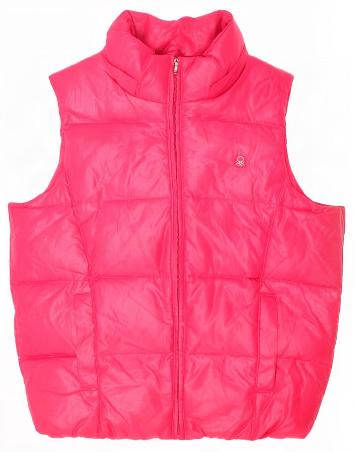 Gilet imbottito per bambina Benetton 8-9 anni Large Rosa in poliestere