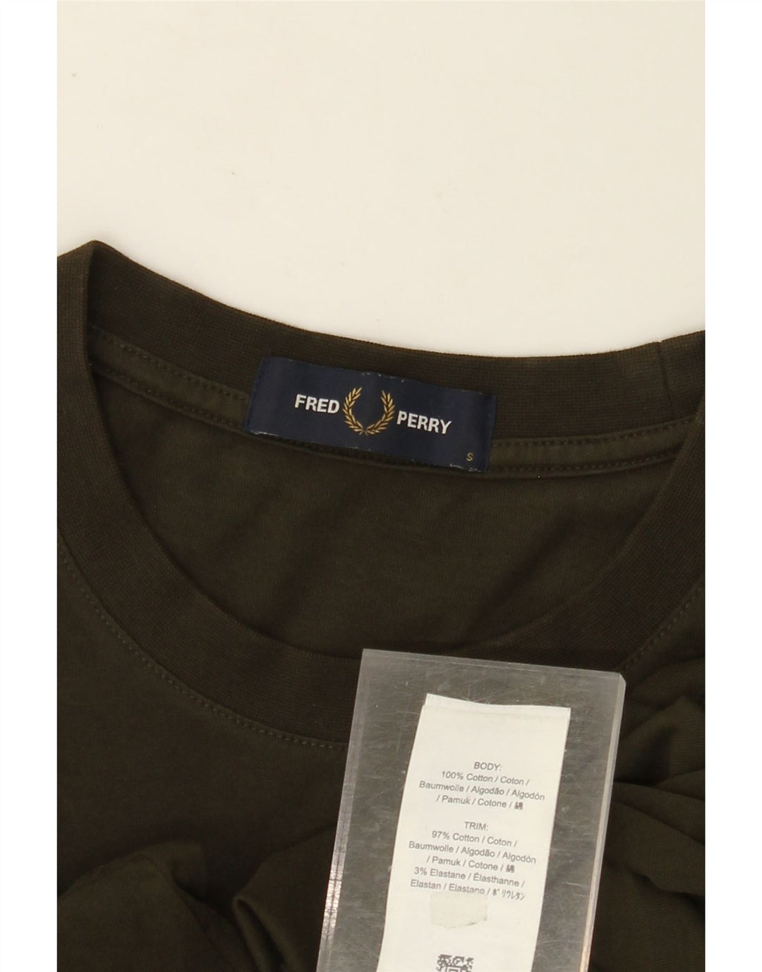 FRED PERRY T-shirt grafica da uomo Top piccola in cotone kaki