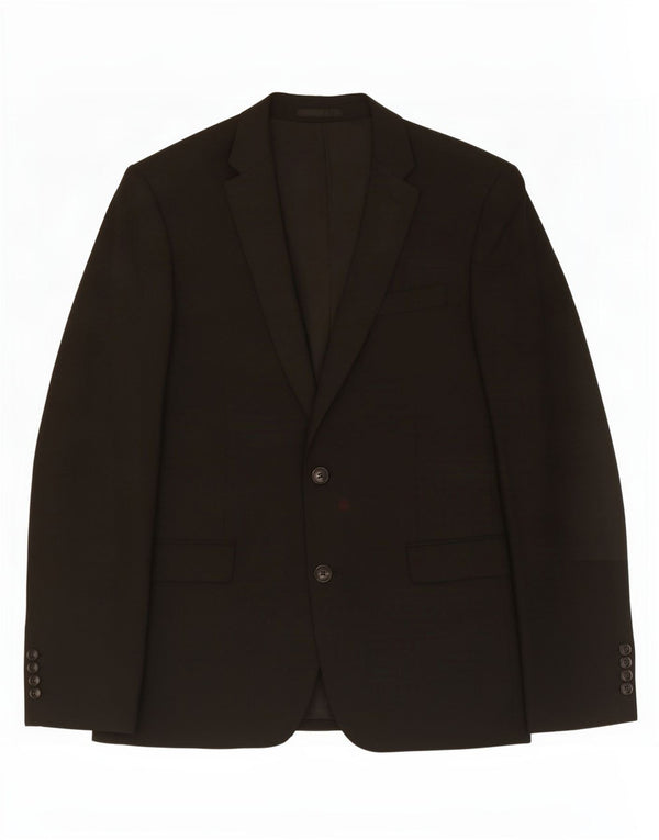Giacca blazer da uomo a 2 bottoni John Lewis UK 40 grande poliestere nero