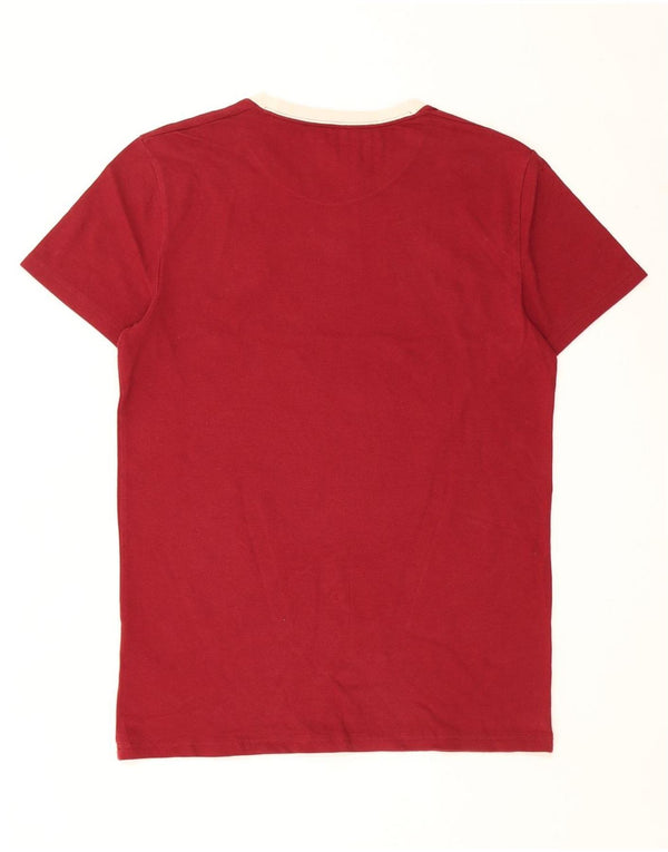 T-shirt Hollister da uomo piccola piccola in cotone bordeaux