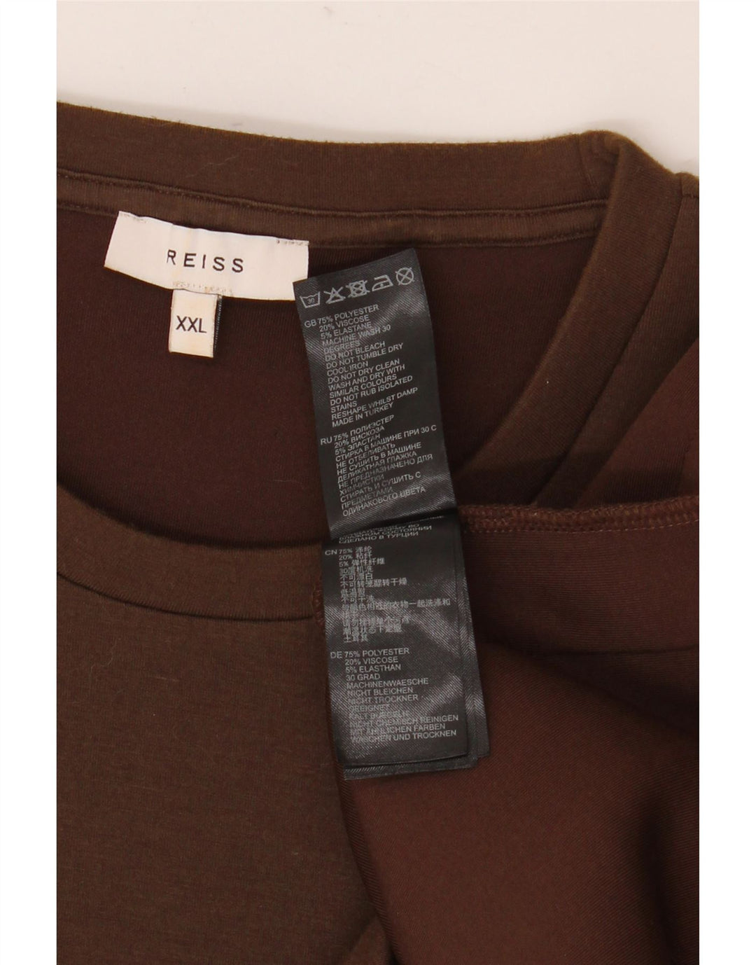 T-shirt da uomo Reiss Top 2XL poliestere marrone