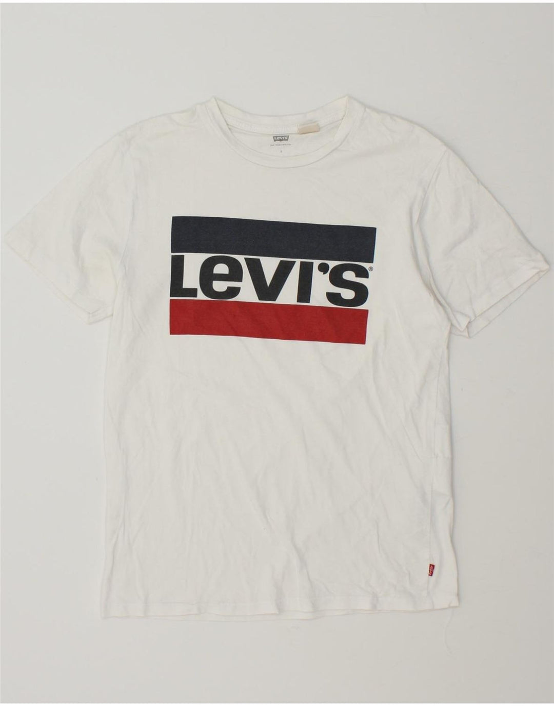 LEVI'S Womens Graphic T-Shirt Top UK 10 Small White Cotton Vintage Levi's and Second-Hand Levi's from Messina Hembry 