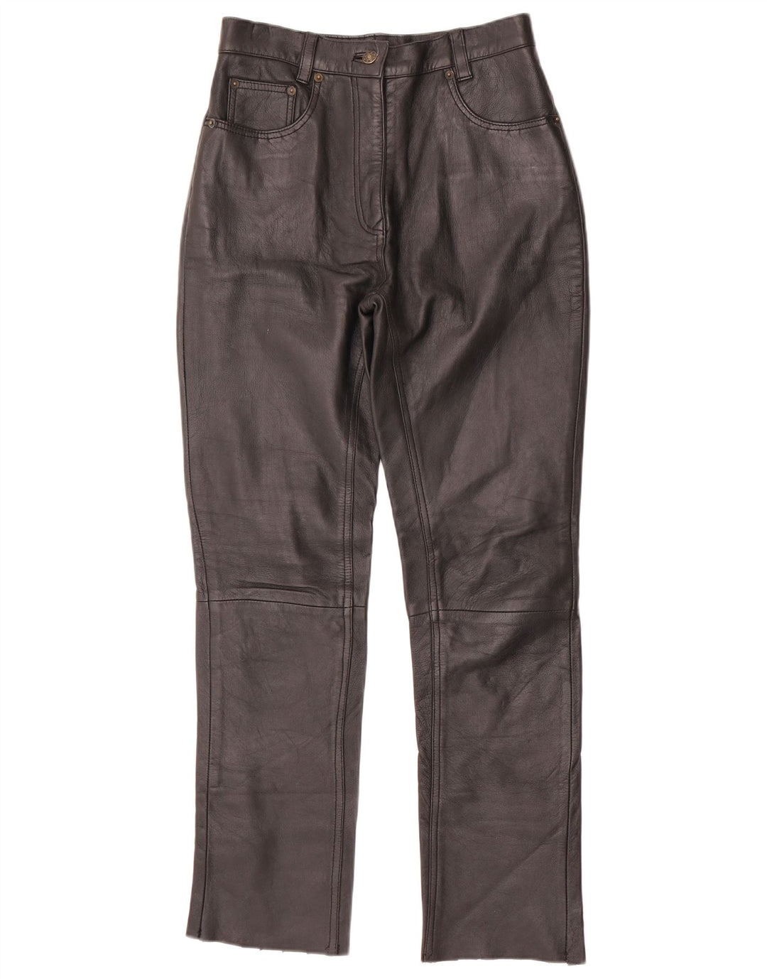 Pantaloni slim in pelle da donna VINTAGE W28 L30 neri