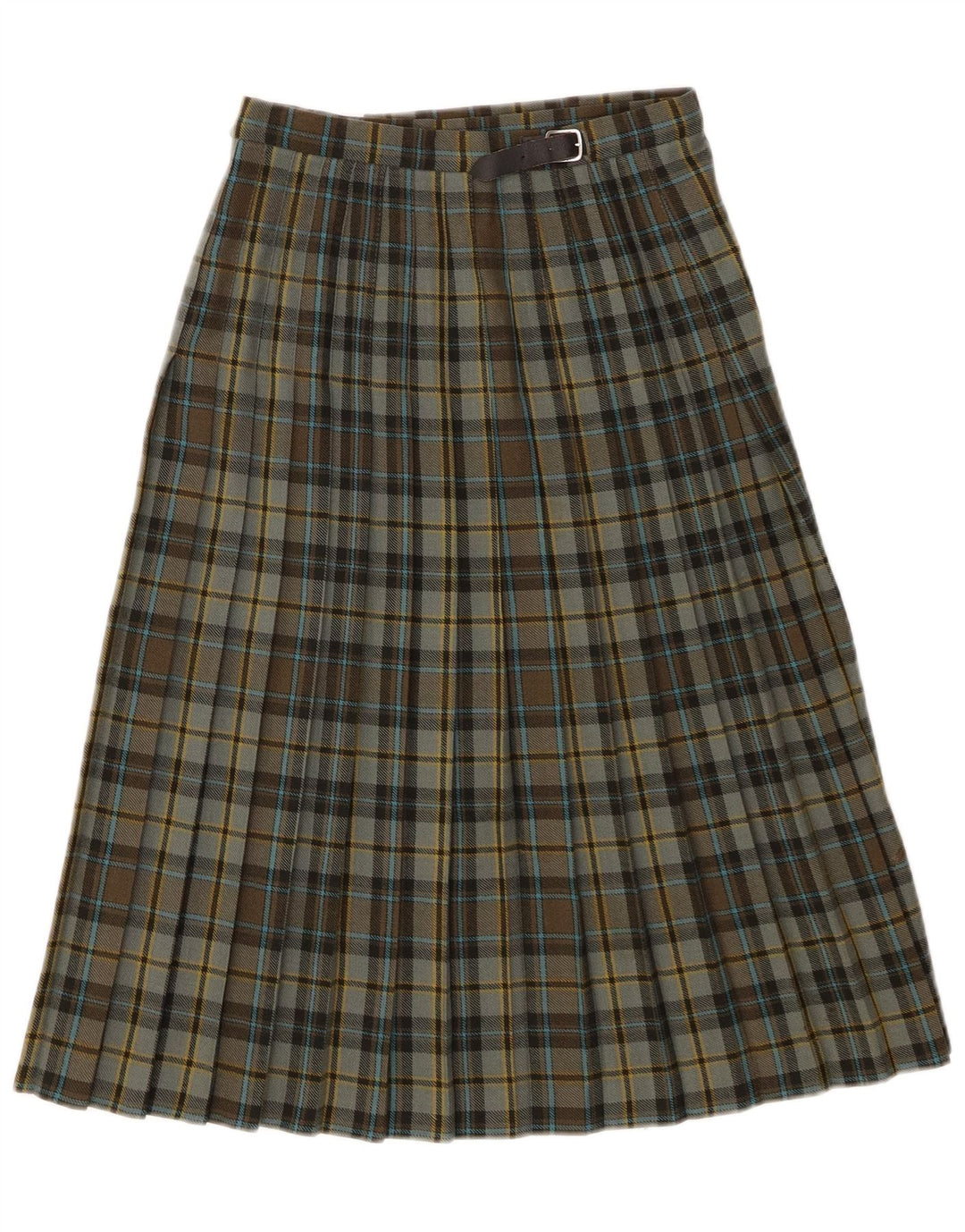 Gonna a portafoglio Kilted da donna Pringle W26 in lana vergine a quadri piccoli verdi