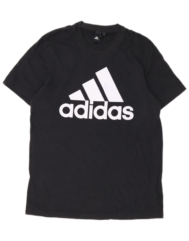 T-shirt grafica da uomo Adidas Top in cotone nero medio