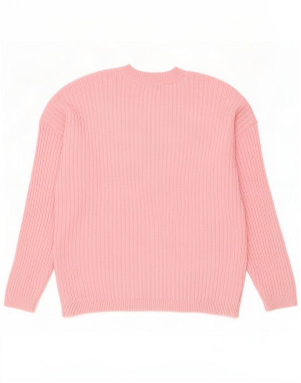 Marks & Spencer Maglione girocollo da donna UK 16 Large Rosa Poliestere