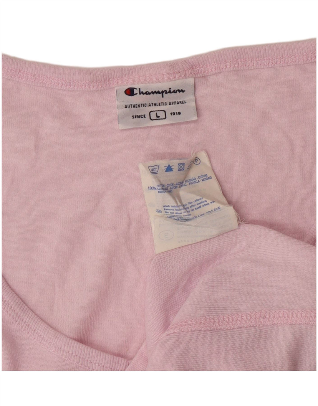 T-shirt da donna CHAMPION Top UK 14 grande cotone rosa