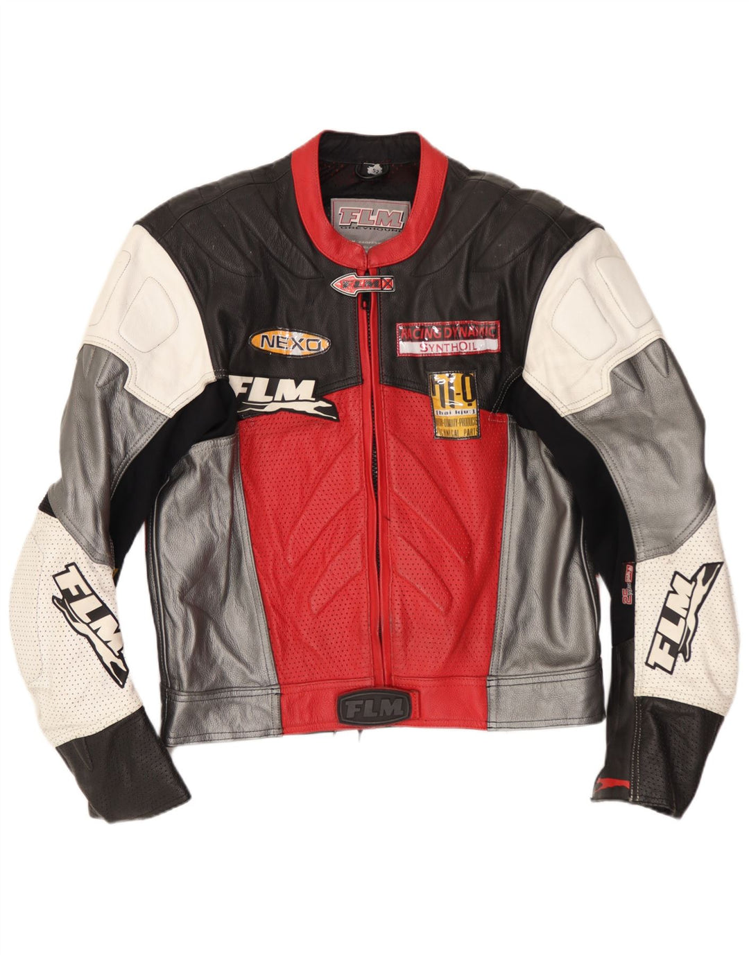 FLM Set da 2 pezzi con grafica moto da uomo IT 52 grande in pelle multicolore