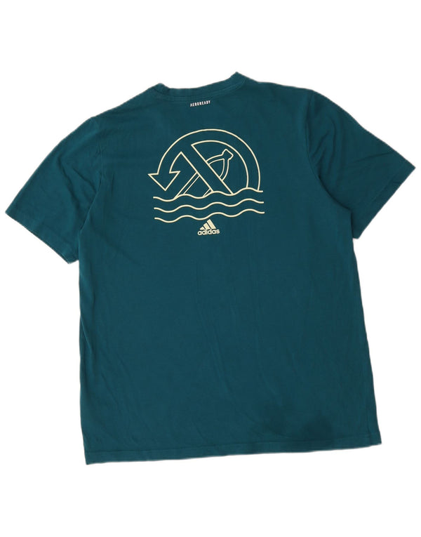 T-shirt grafica Adidas Aeroready da uomo in cotone verde medio