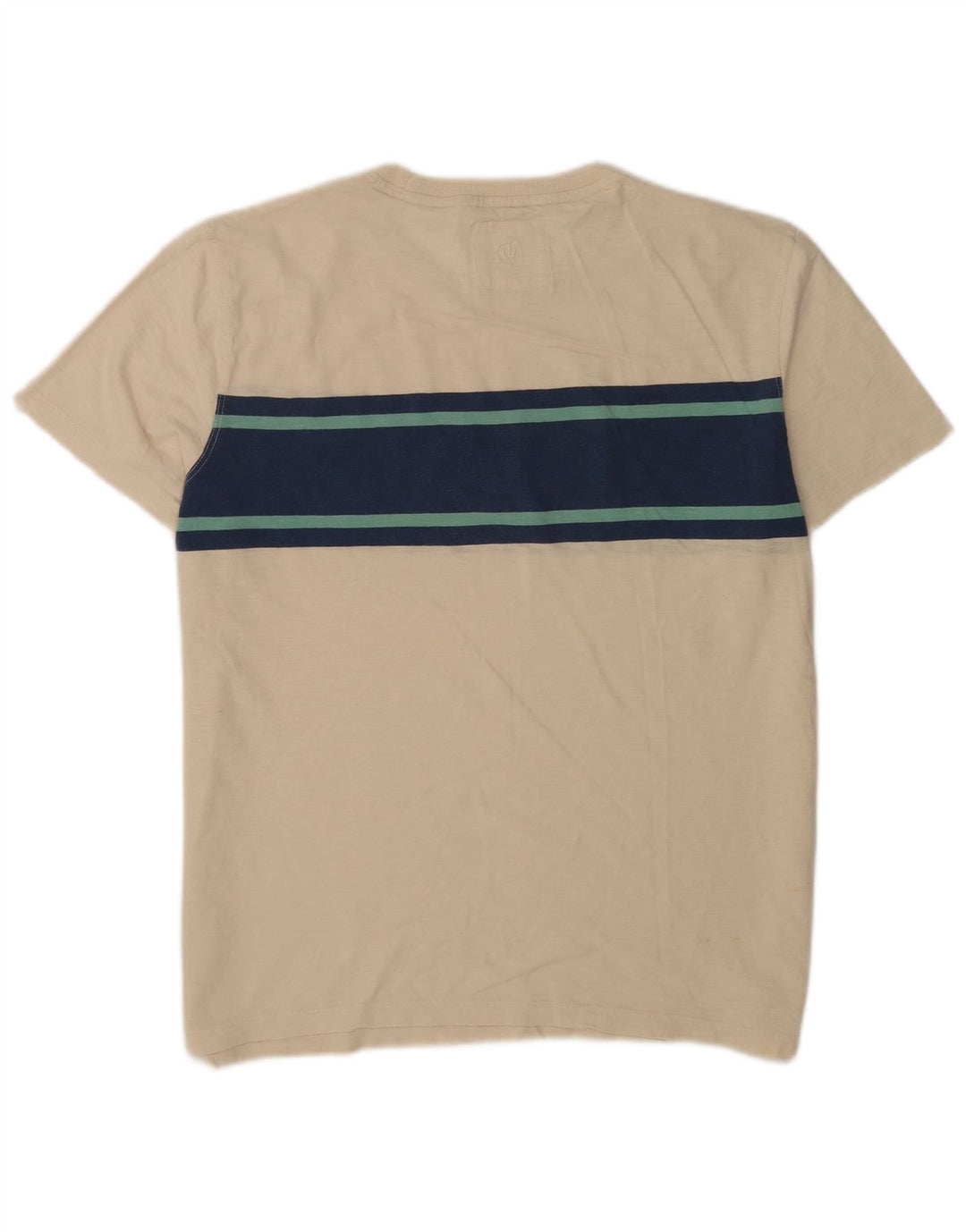 T-shirt da uomo Fat Face Top grande in cotone color block beige