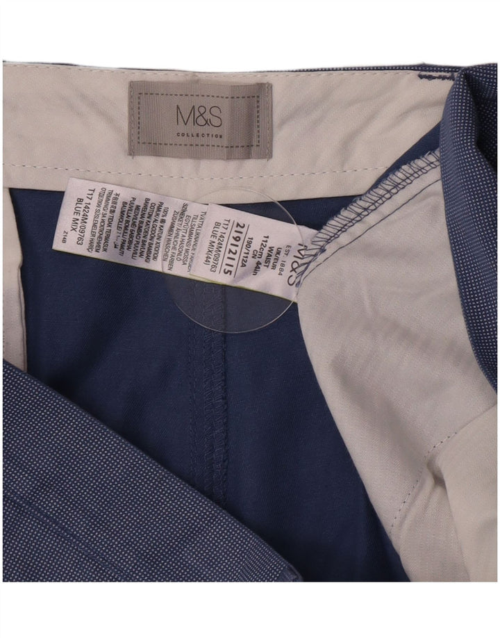 Pantaloncini chino da uomo Marks & Spencer W44 2XL cotone blu