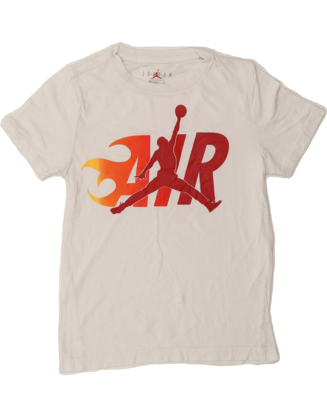 JORDAN Boys Graphic T-Shirt Top 8-9 Years White Vintage Jordan and Second-Hand Jordan from Messina Hembry 