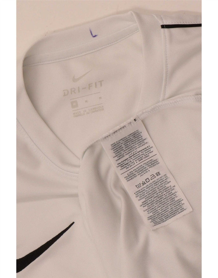 T-shirt Nike Dri Fit da uomo, top in poliestere bianco medio
