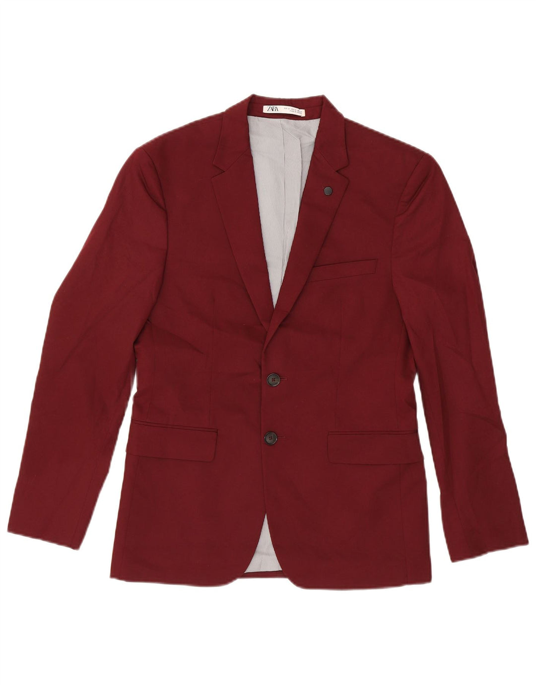 Giacca blazer a 2 bottoni da uomo Zara EU 46 piccola viscosa bordeaux