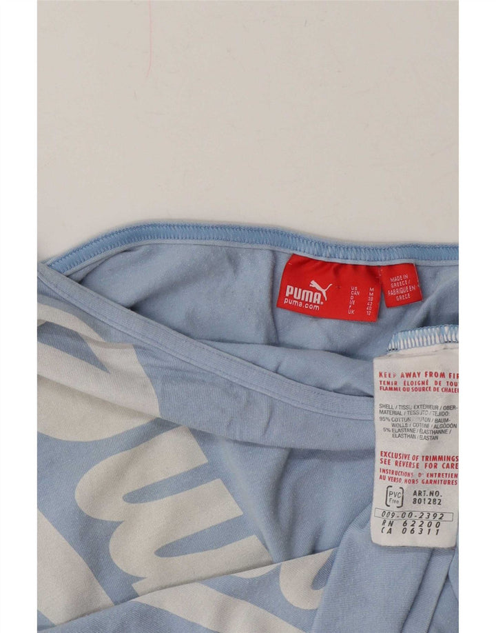 Top Puma da donna con grafica monospalla UK 12 cotone blu medio